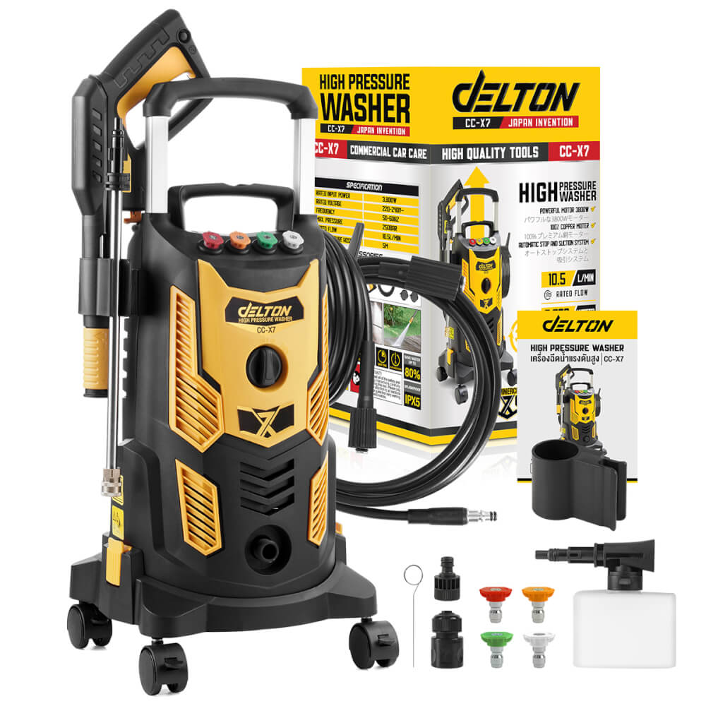 เครื่องฉีดน้ำแรงดันสูง DELTON รุ่น CC-X7 250 บาร์ 3800 วัตต์
